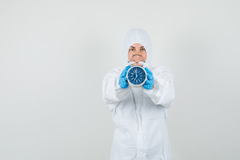 female doctor protection suit