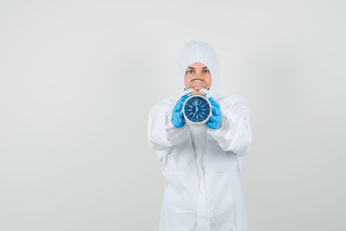 female doctor protection suit